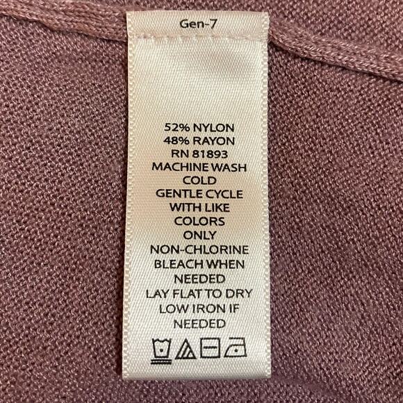 H by Halston Women's Lavender Long Length Stitch Detail Sweater Cardigan Size 2X - Picture 9 of 10